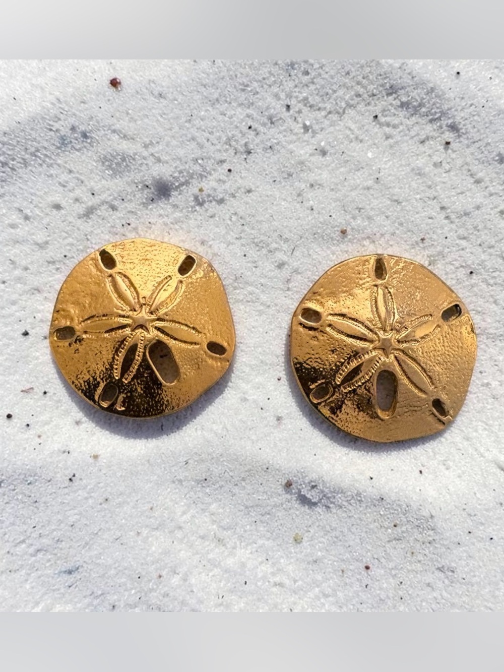 Gold-Tone Sand Dollar Stud Earrings